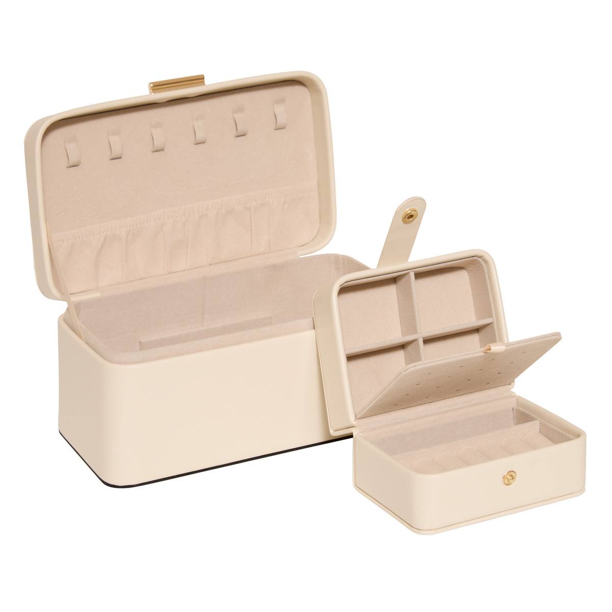 Boîte à bijoux de voyage rectangulaire NATTY blanc, ATMOSPHERA