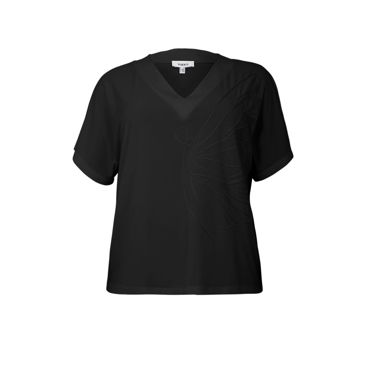 T-shirt v-cou noir, YOEK