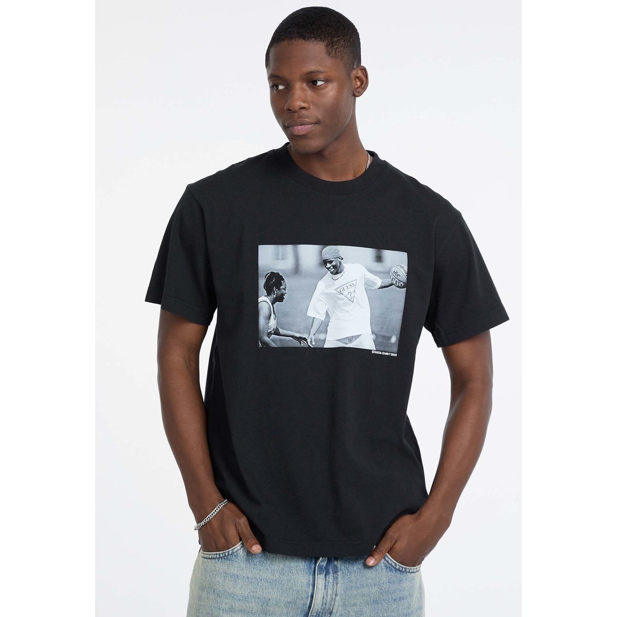 T-Shirt Imprimé Allen Iverson noir, GUESS JEANS