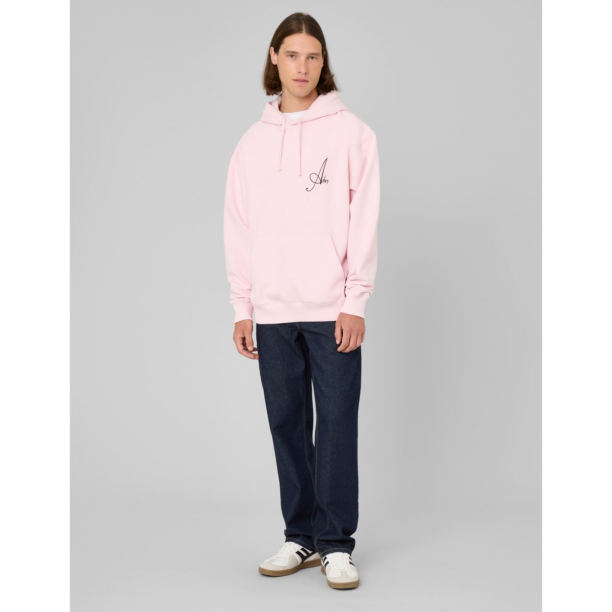 Sweat imprimé et brodé rose pâle, BZB