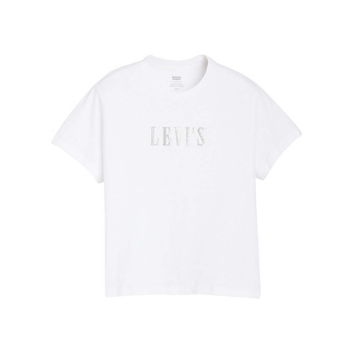 T-shirt en coton blanc à coupe ajustée pourvu de manches courtes blanc, LEVI'S