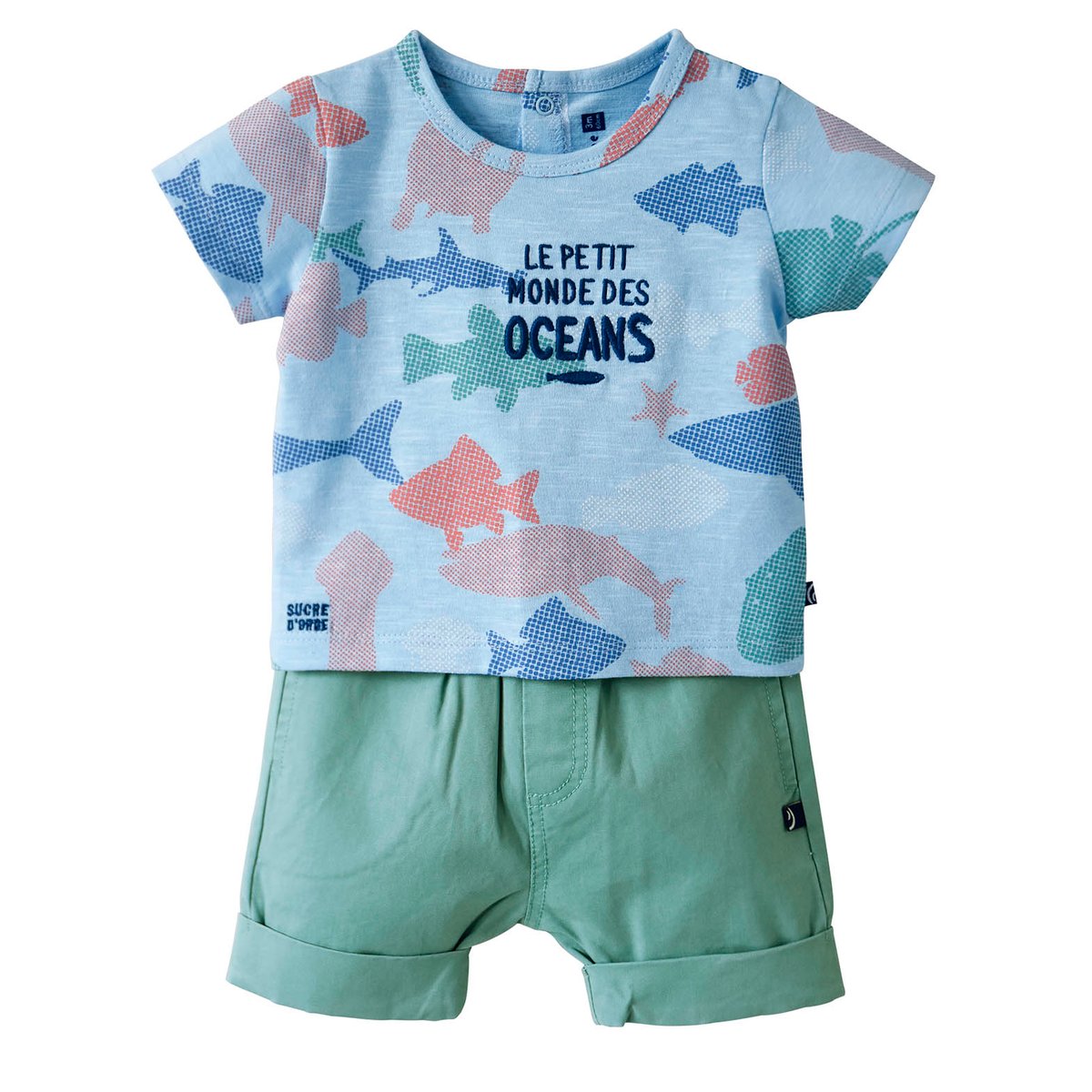 T shirt et bermuda clovis blanc, SUCRE D'ORGE