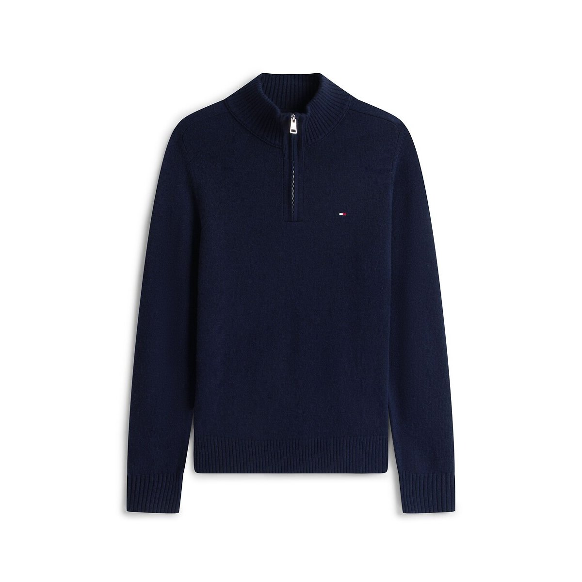 Troyer-Pullover aus Lambswool marine, TOMMY HILFIGER