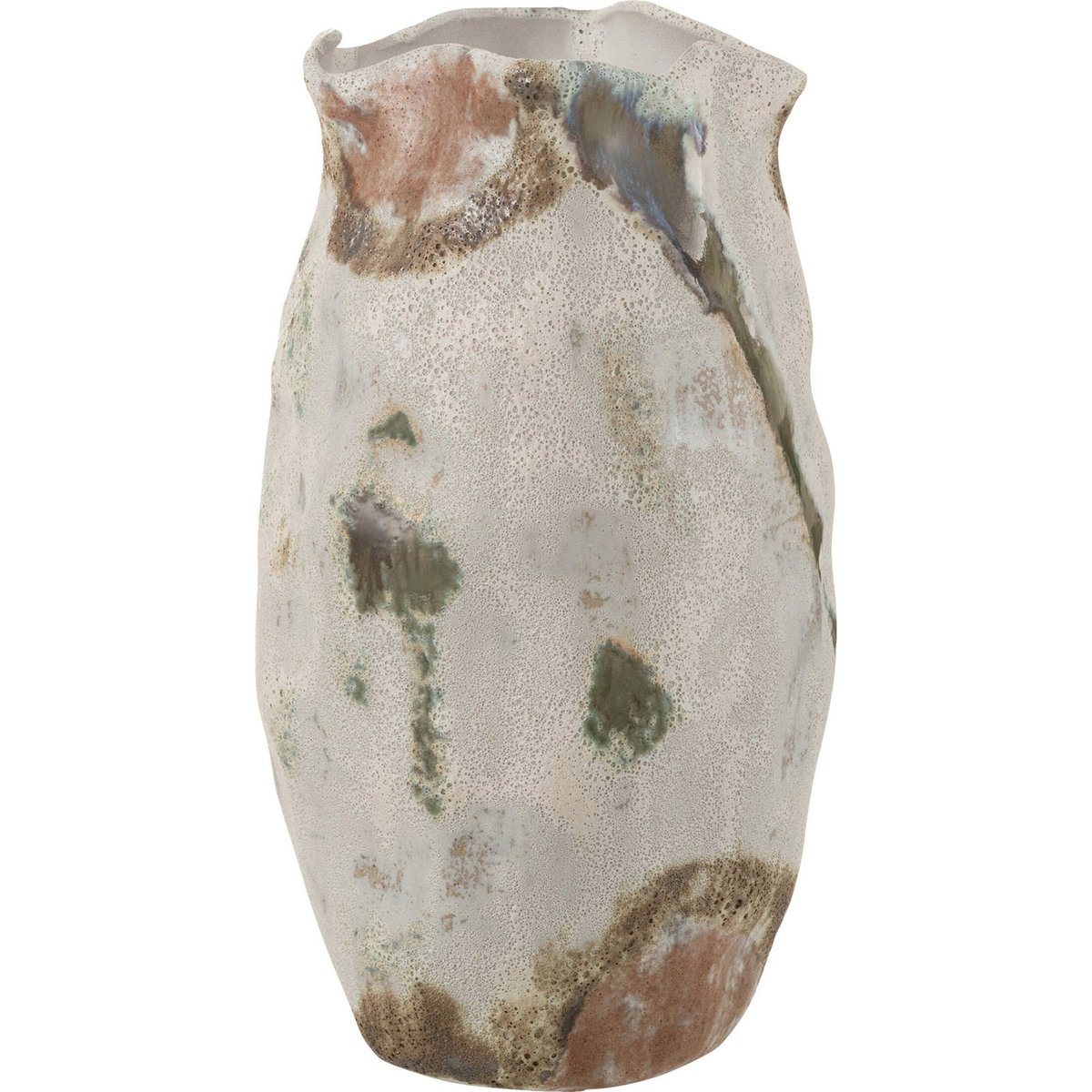 Vase forme organique en porcelaine texturée beige texturé effet lunaire, RECOLLECTION