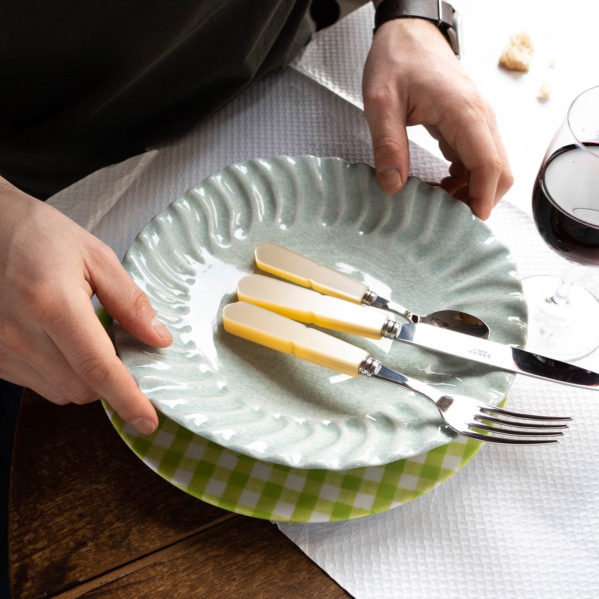 Set de 5 couverts de table, Gustave nacre, SABRE