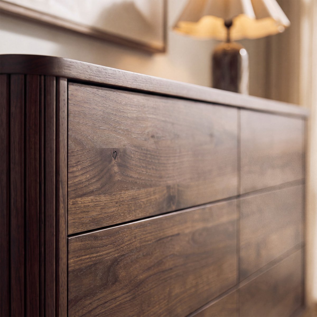 Commode 6 tiroirs en bois L 140 cm- MAYA bois foncé, DRAWER