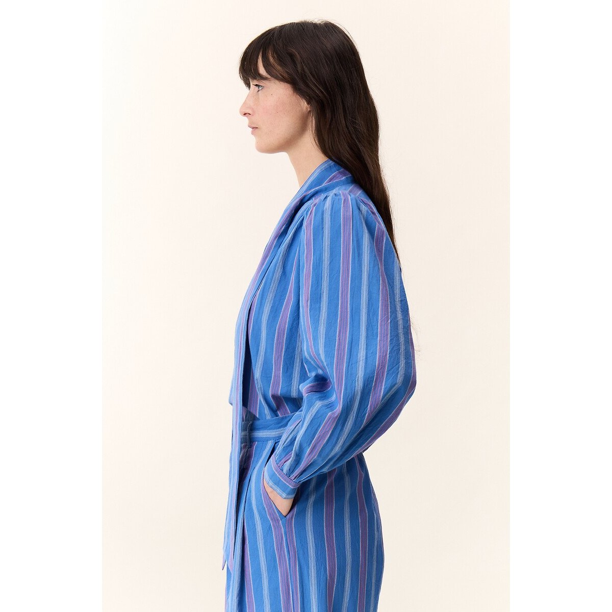Cilian Striped Blouse with Pussy-Bow Collar blue striped, LEON & HARPER