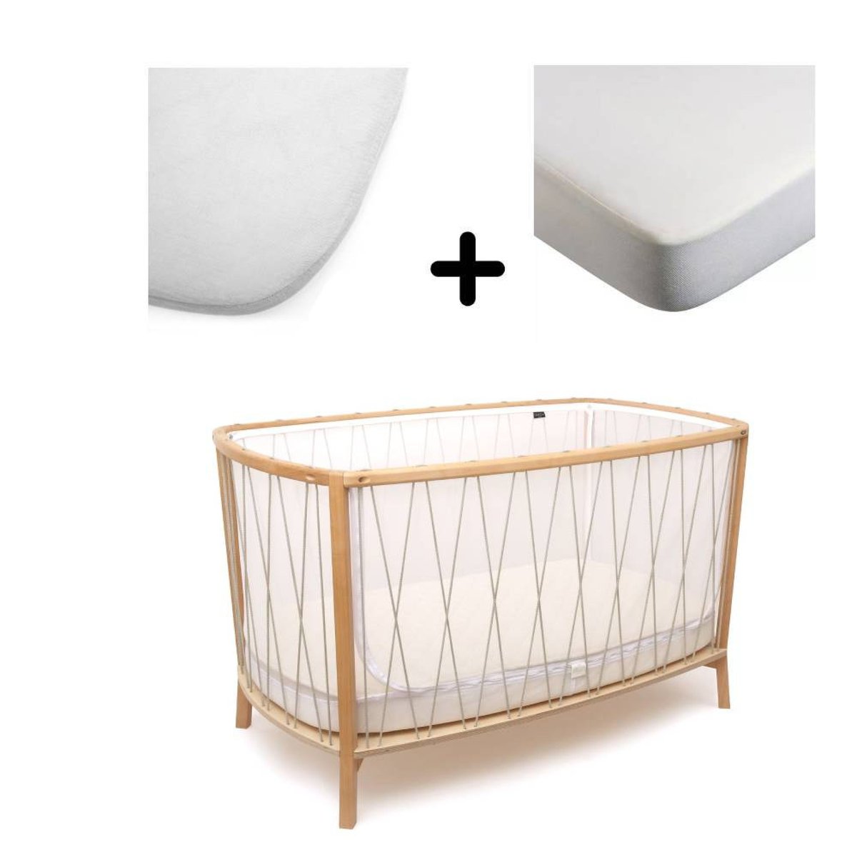 Pack Lit bébé Kimi + matelas + alèse + drap housse couleur unique, CHARLIE CRANE