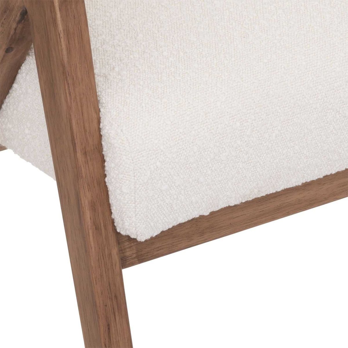 Fauteuil de salon en bouclette AMZA blanc, ATMOSPHERA