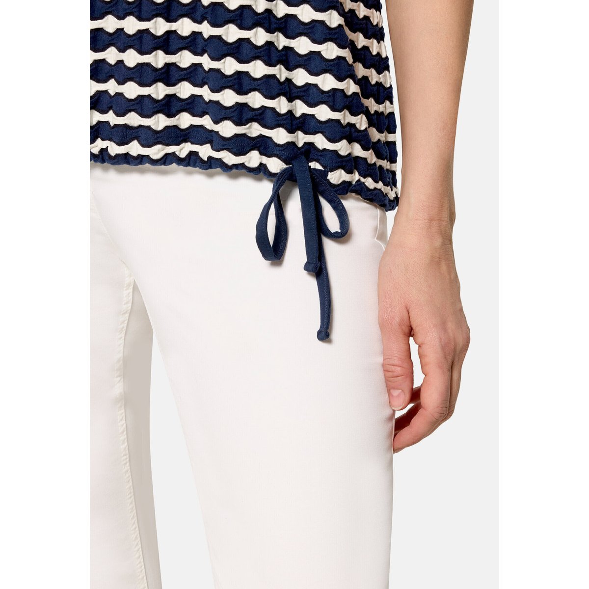 Haut casual à cordon coulissant sous tunnel bleu/blanc, BETTY BARCLAY