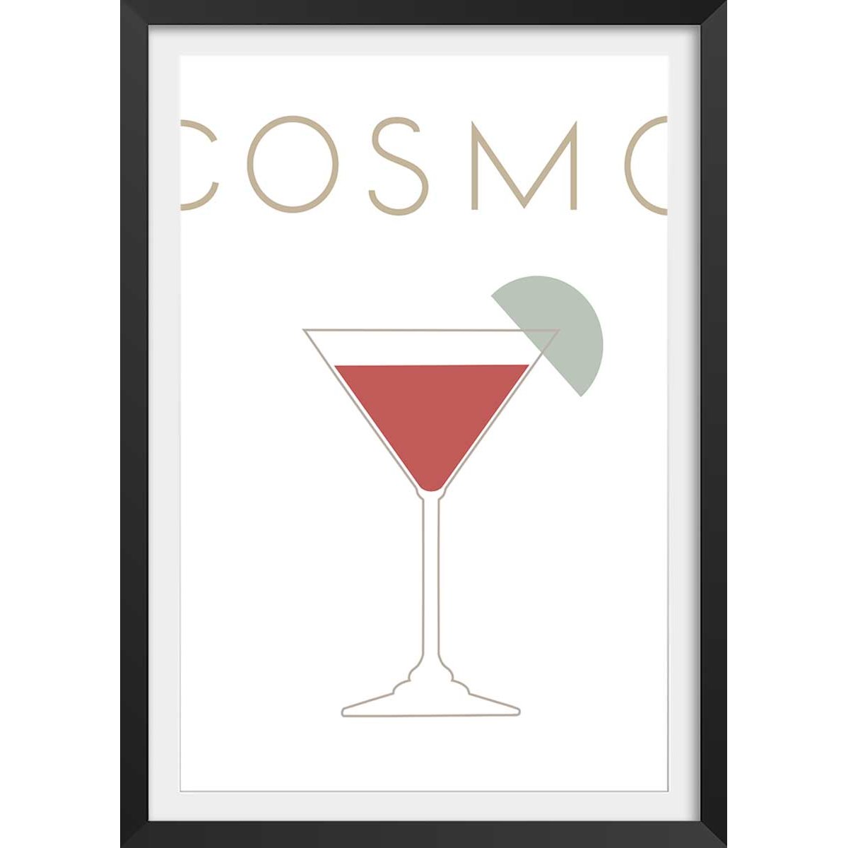 Affiche pause cosmo affiche + cadre en bois - noir, HEXOA