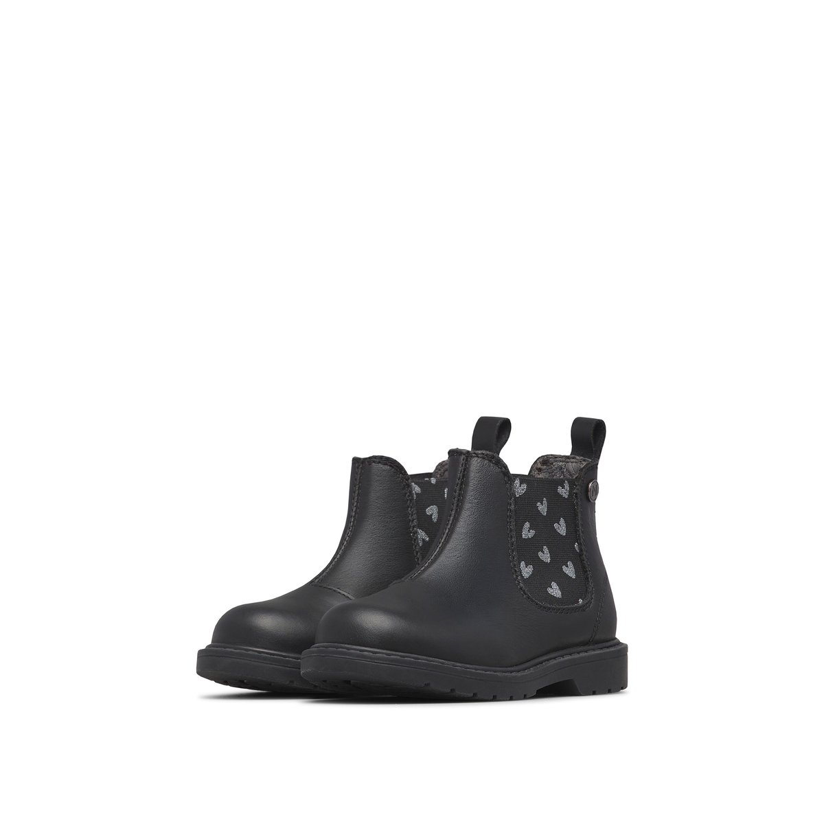 Bottes Chelsea en cuir PICCADILLY noir-argent, NATURINO