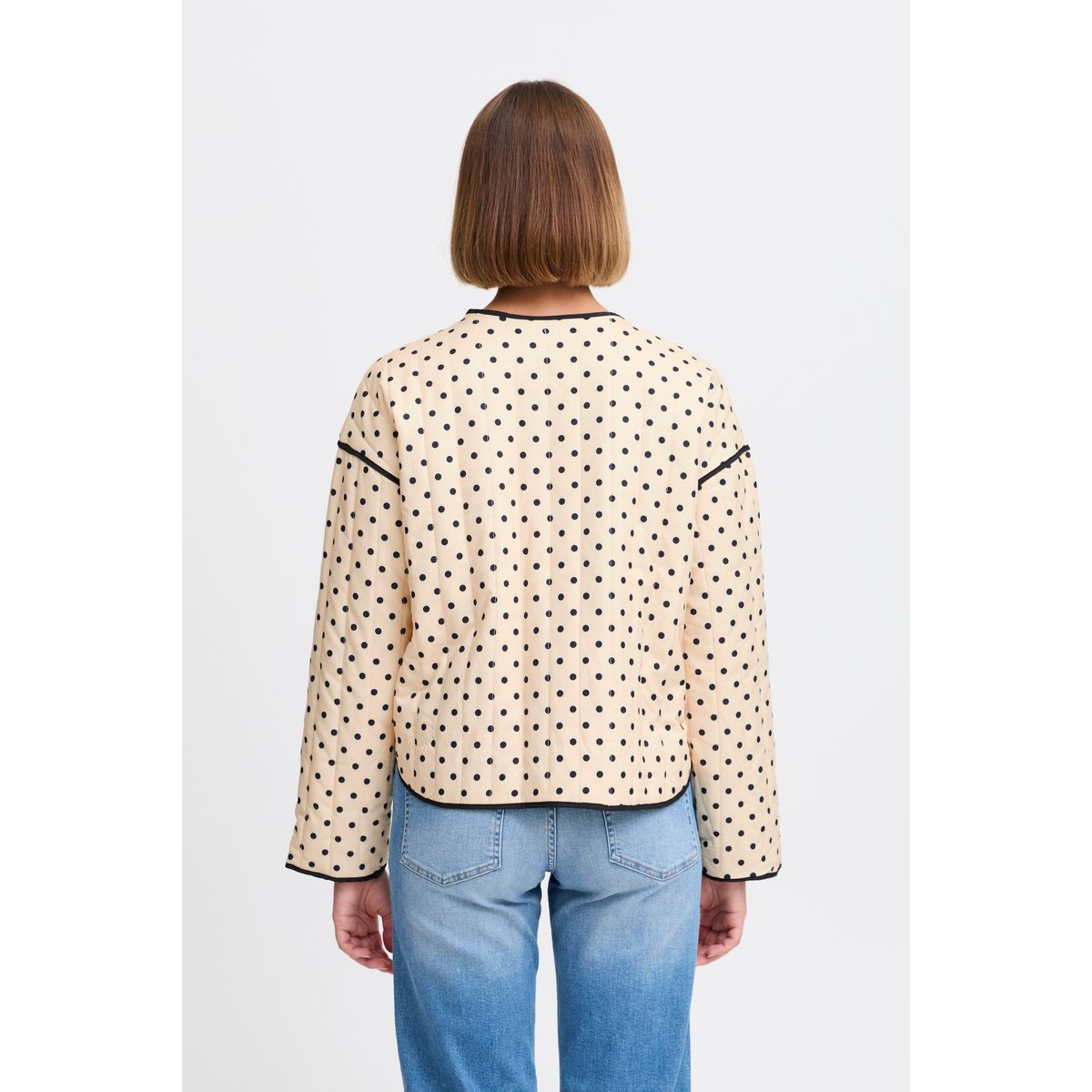 Veste d'extérieur beige creme w. black dot, ICHI