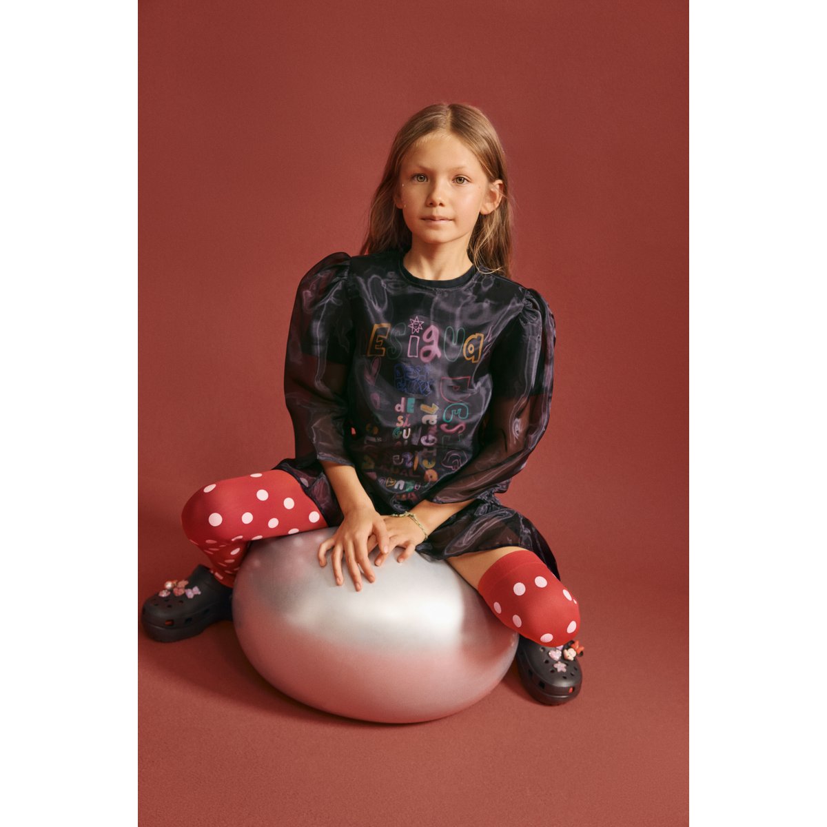 Robe manche 3/4 lettering noir, DESIGUAL