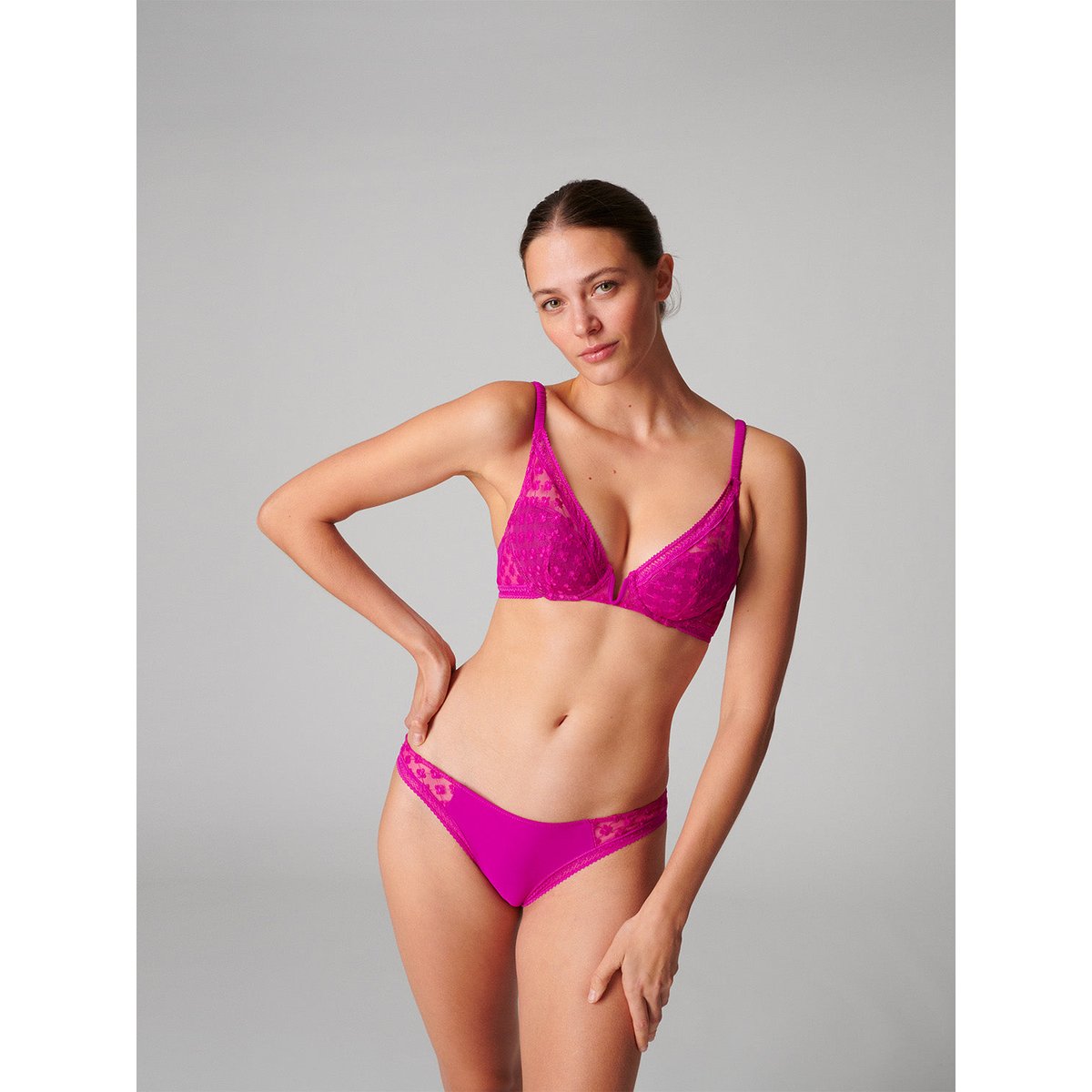 Soutien-gorge push-up triangle, HORTENSE rose, SIMONE PERELE