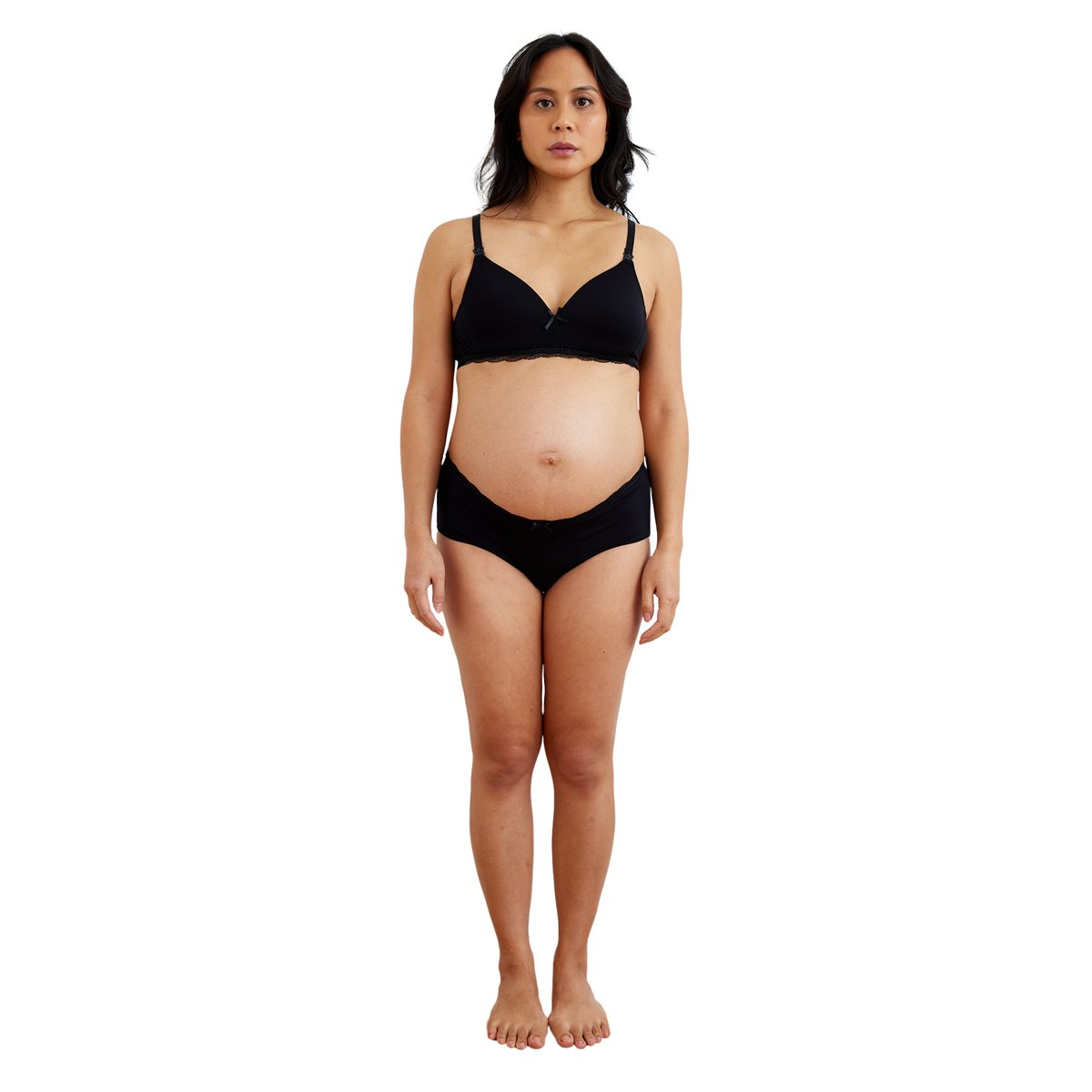 2 soutiens-gorge d'allaitement sans armatures viscose de bambou noir, VERTBAUDET