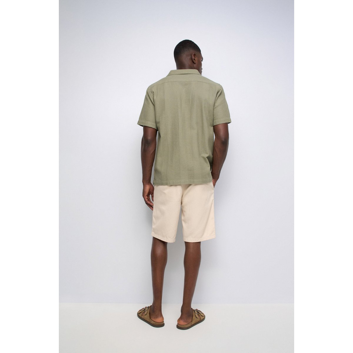 CHEMISE TEXTURÉE À MANCHES COURTES vert, SALSA JEANS