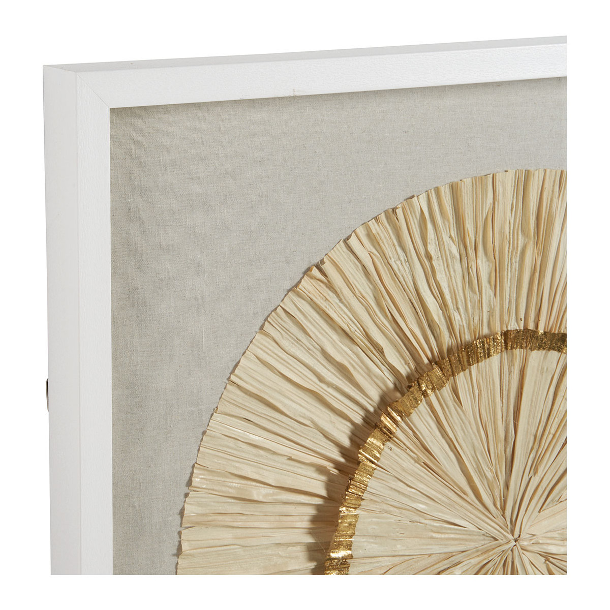 Décoration murale ROSACE feuilles beige, BLANC D’IVOIRE