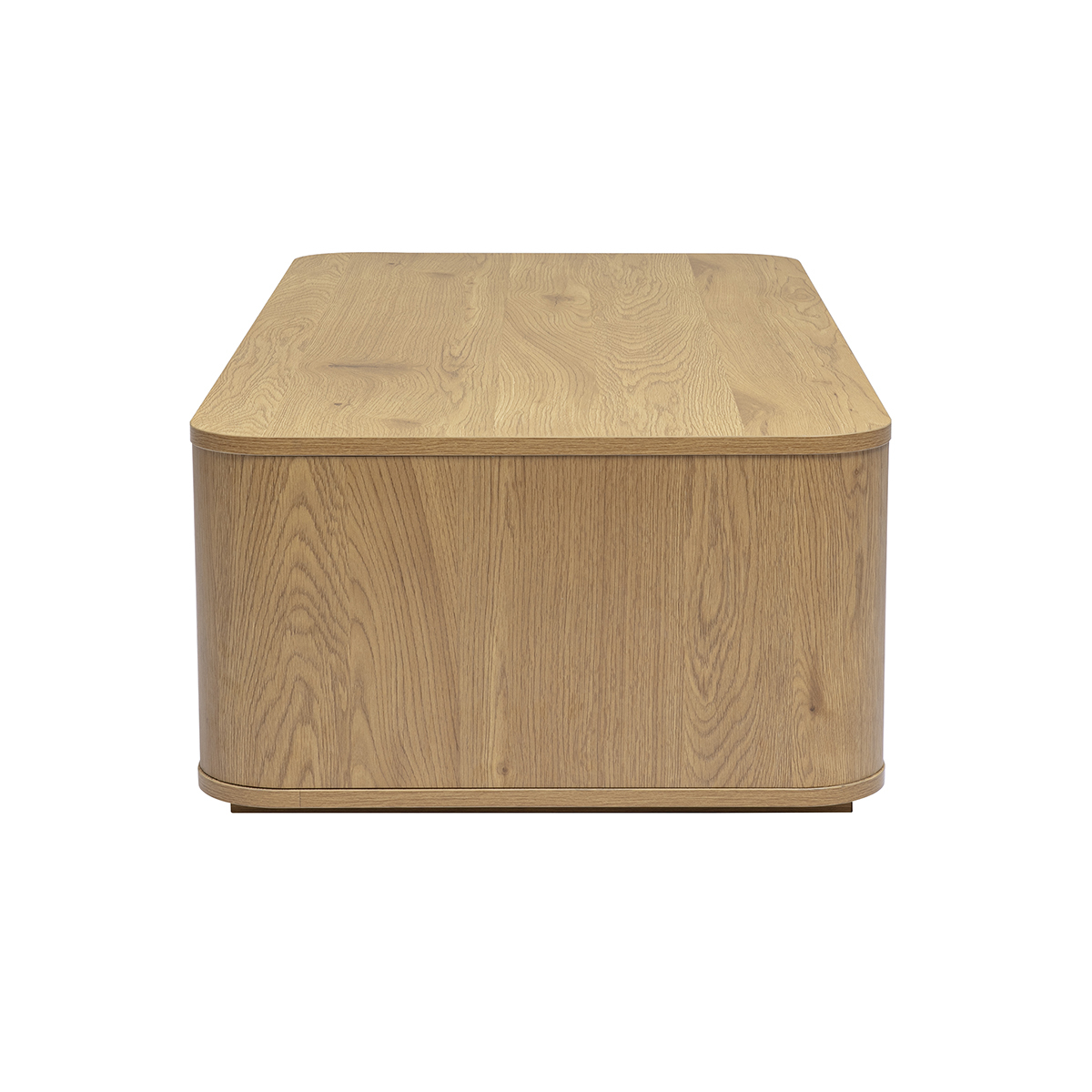Table basse rectangulaire avec rangement 2 tiroirs finition bois clair chêne L120 cm NEGAN chêne clair, MILIBOO