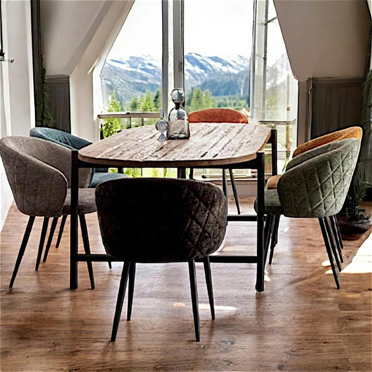 Table à manger teck recyclé bords arrondis 200 cm TRANI bois naturel, PIER IMPORT