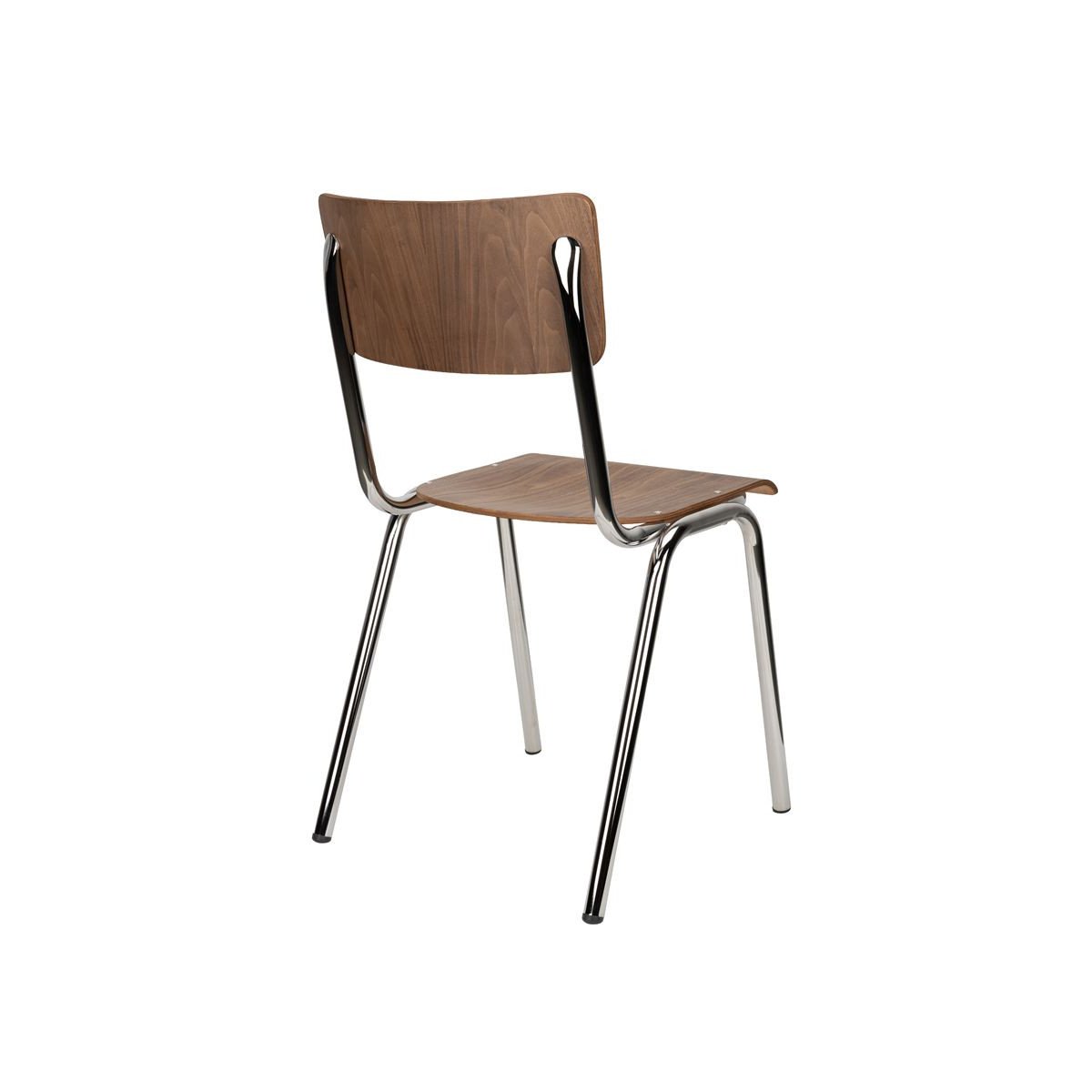 Chaise design empilable en bois (lot de 2) marron, ZUIVER