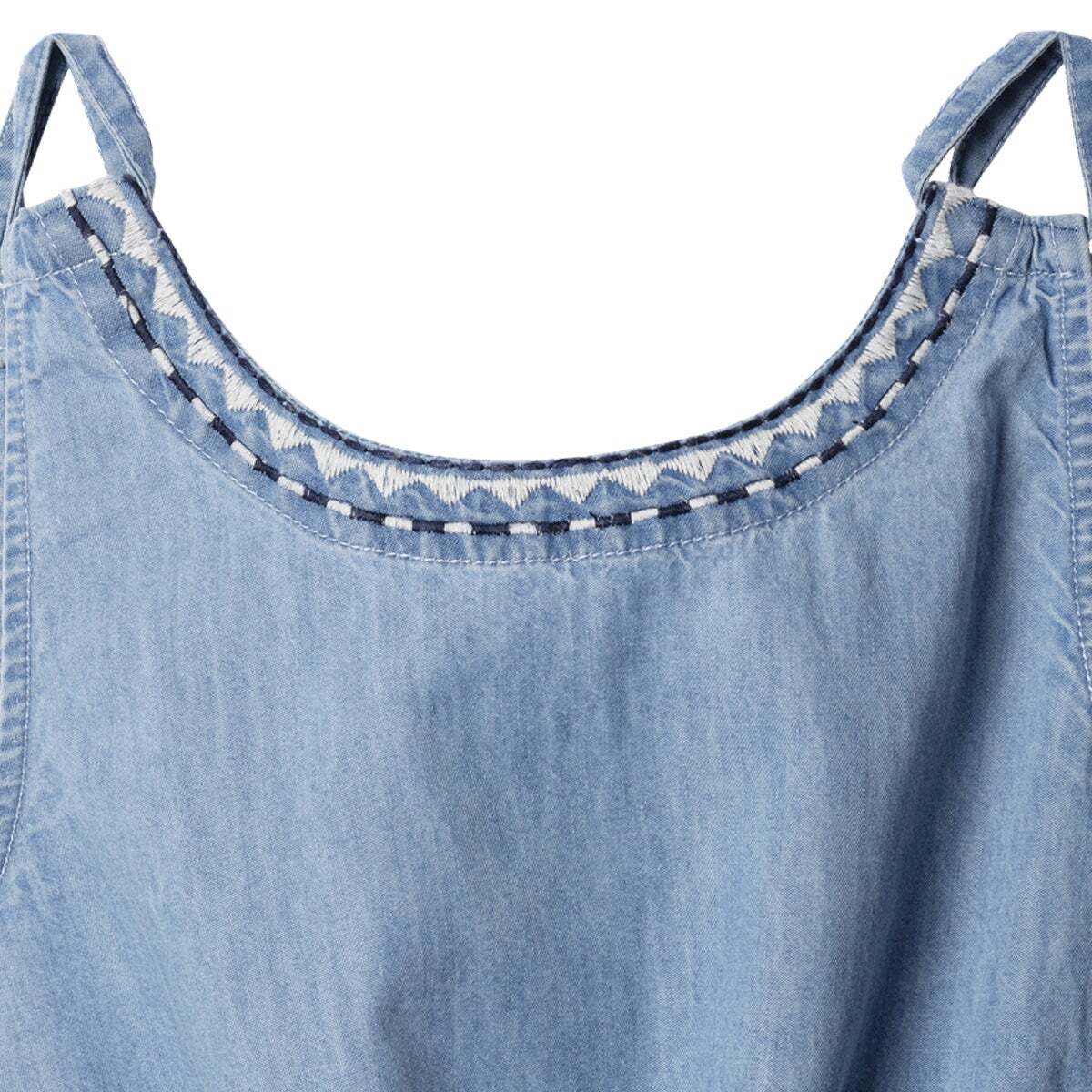 Robe Courte En Denim À Bretelles bleu clair, PEPE JEANS