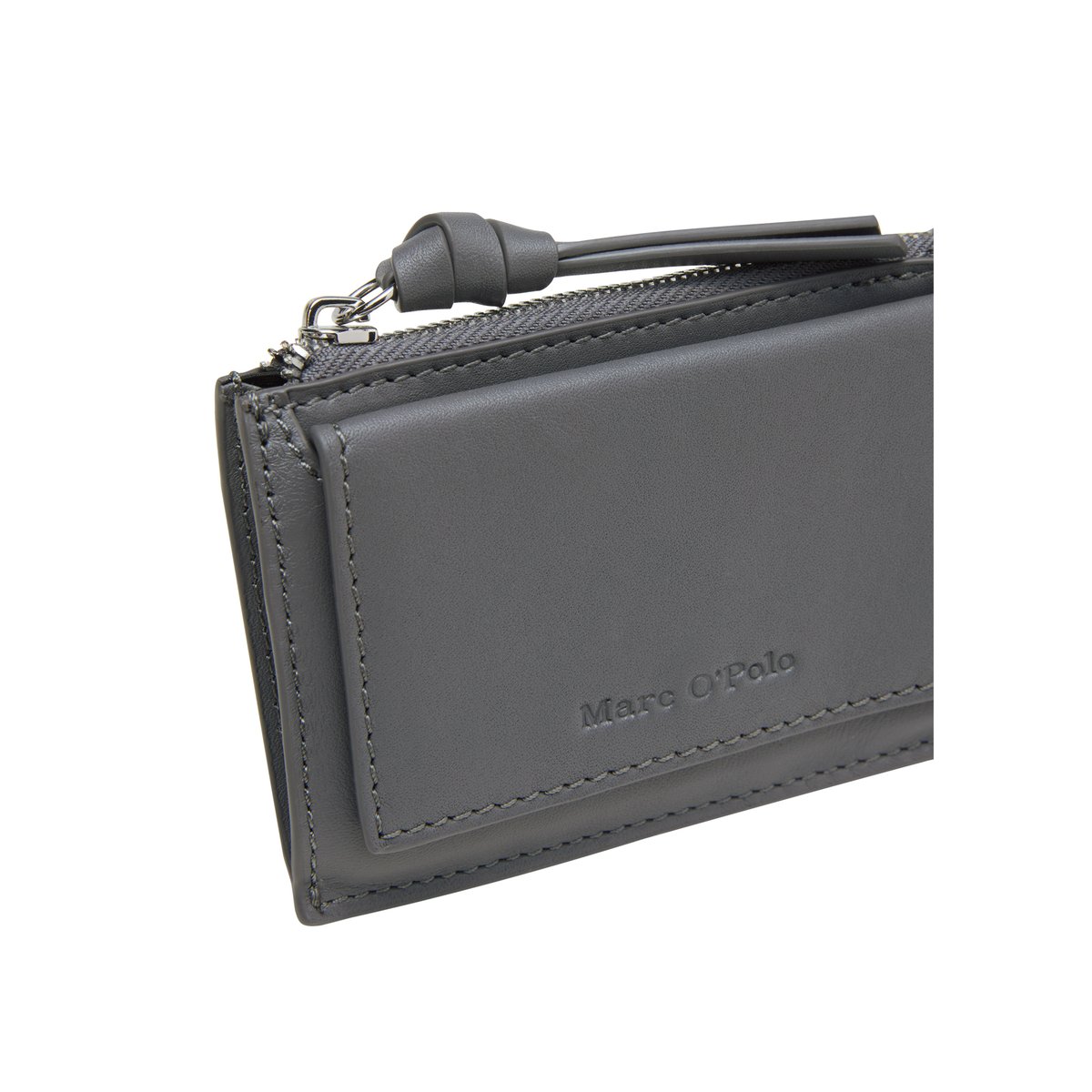 Porte-cartes en cuir de vache noble gris foncé, MARC O'POLO