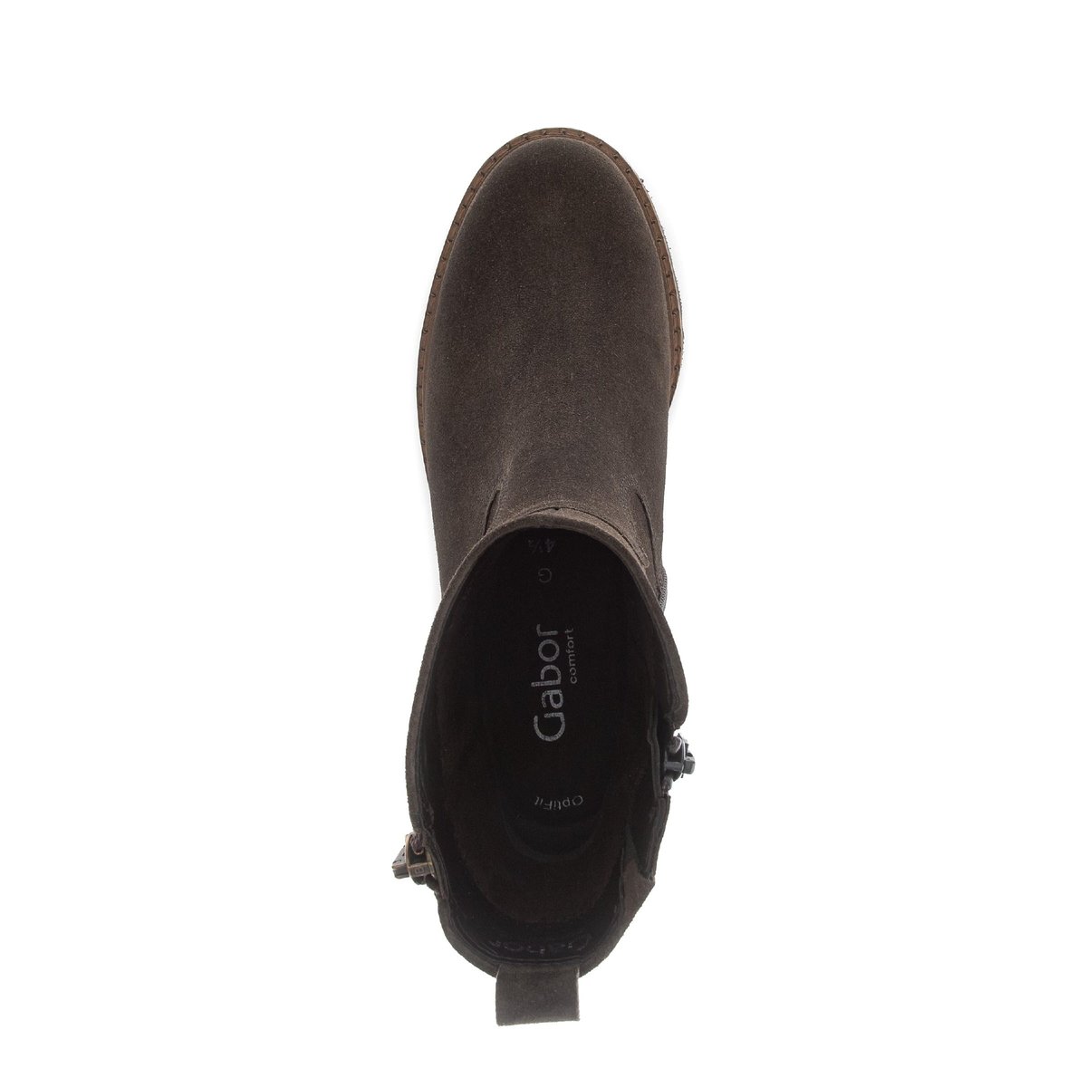 Bottines en cuir à talon décroché marron, GABOR