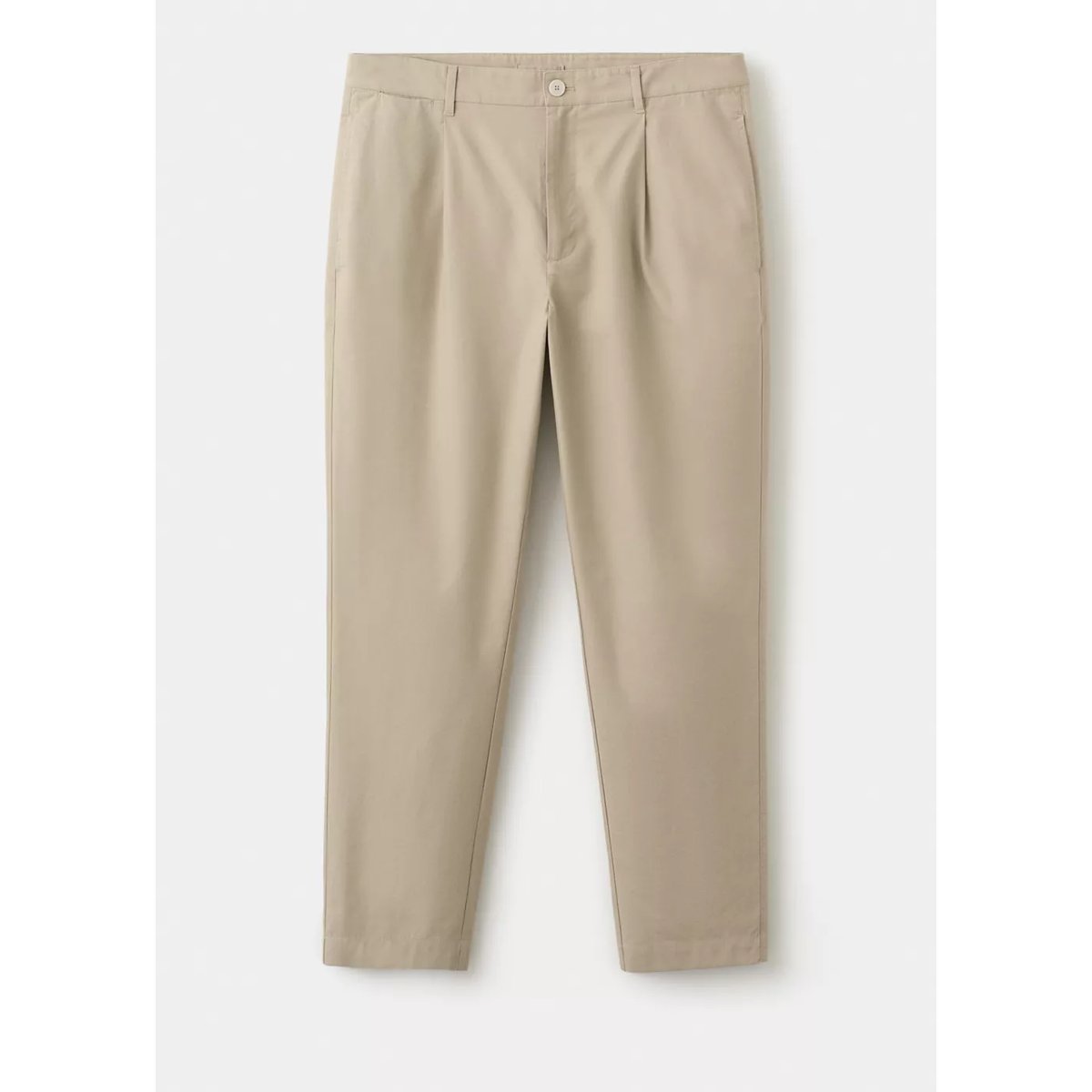 Pantalon coupe regular en mélange de coton et lyocell beige, MANGO MAN
