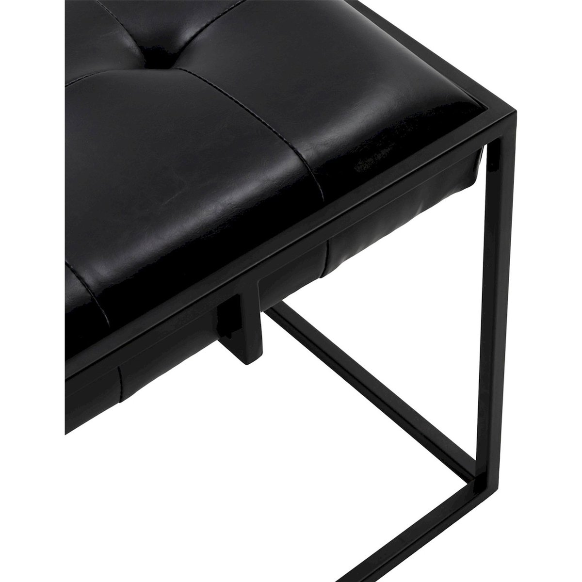 Banc capitonné en métal noir, RECOLLECTION