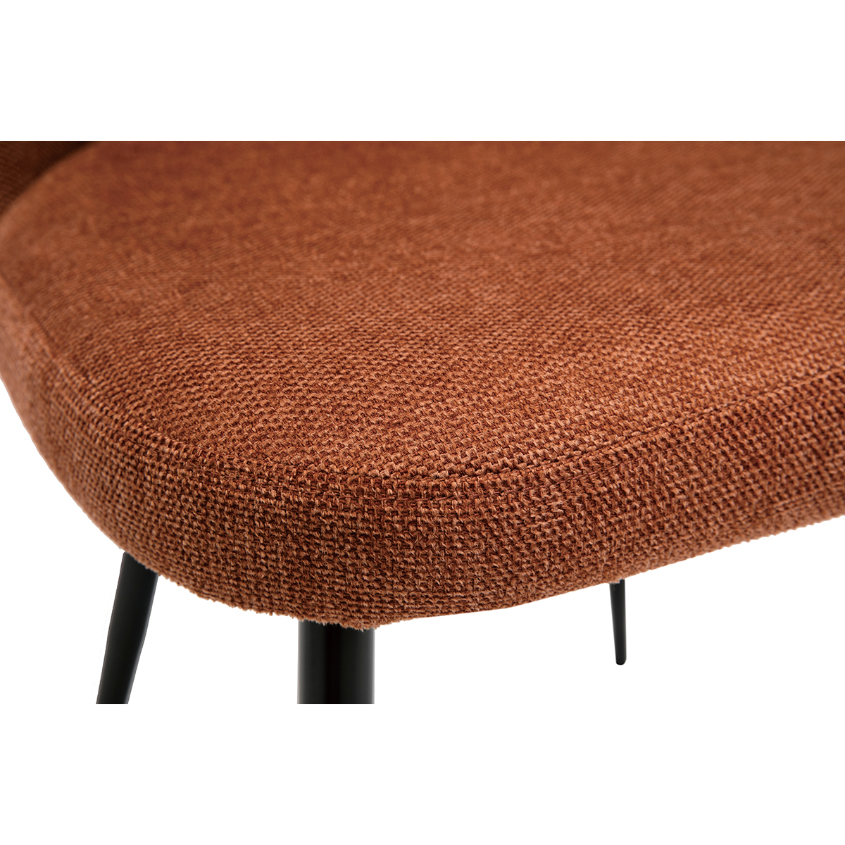 Chaises scandinaves en tissu effet velours texturé et métal noir (lot de 2) MONTI terra cotta, MILIBOO