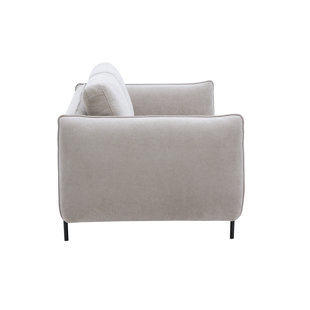 Canapé design 2 places en tissu chenille beige et métal noir TODD beige, MILIBOO