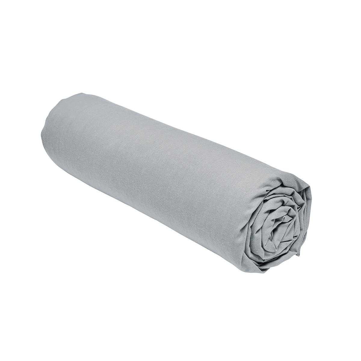 Drap housse 2 personnes uni coton ESSENTIAL gris, TODAY
