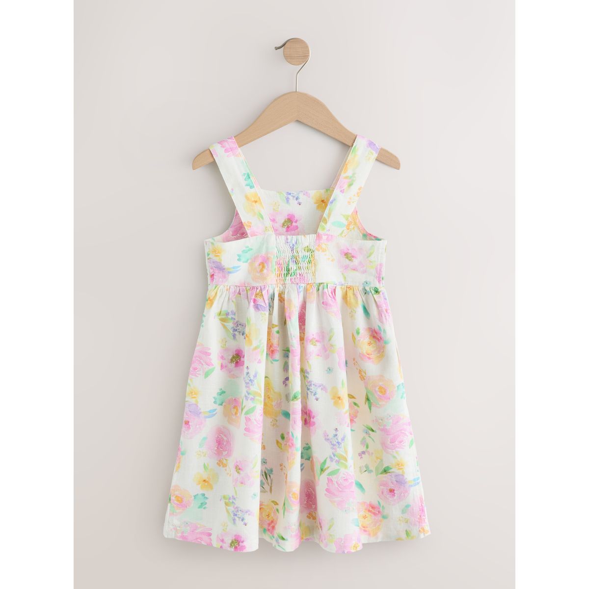 Robe d’été en lin imprimé fleuri blanc, NEXT