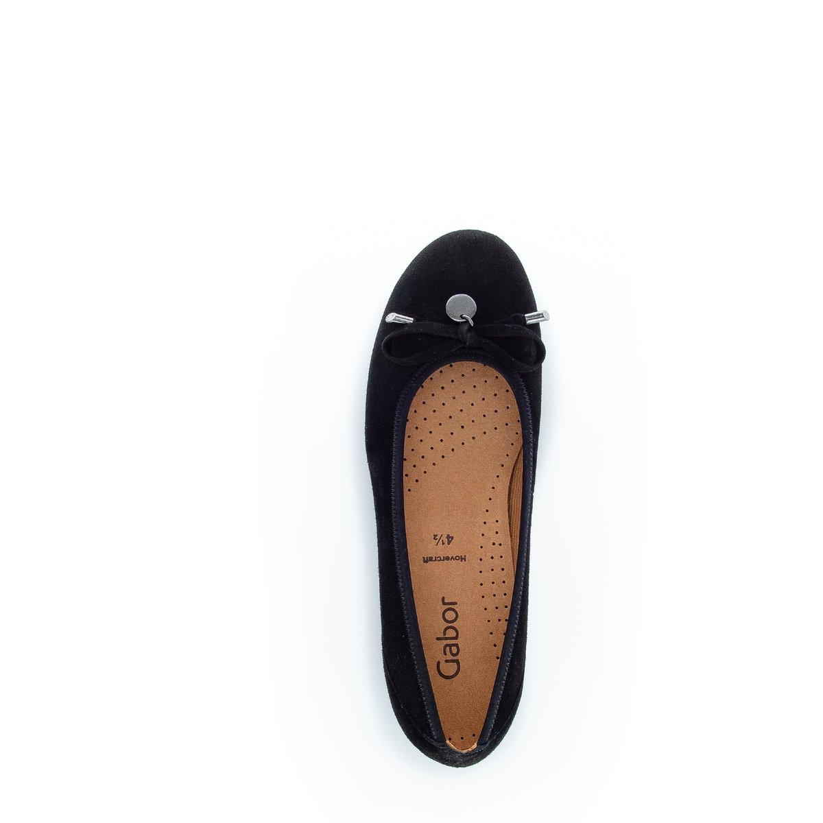 Ballerines en suède à talon décroché noir mat, GABOR