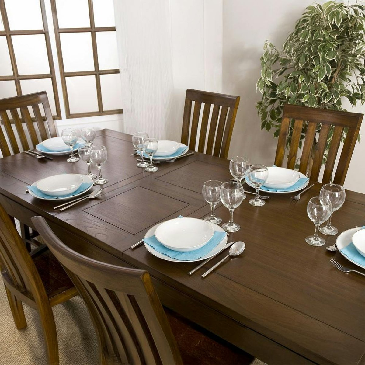Table à manger extensible 160-200cm bois exotique LOLA bois naturel, PIER IMPORT