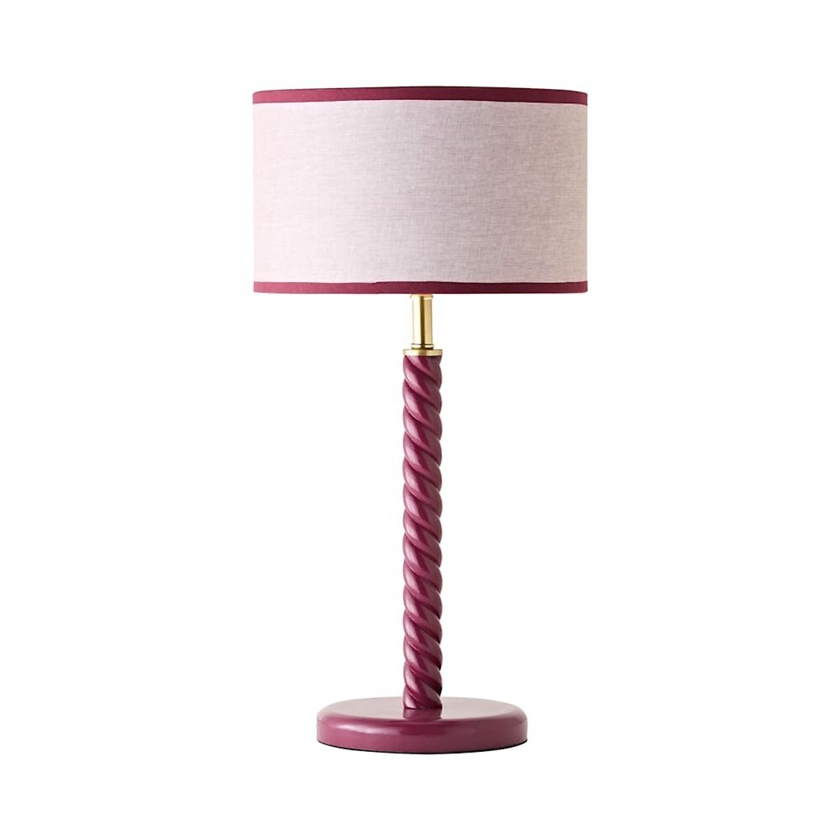 Amalia Twist Table Lamp with Drum Shade pink, SO'HOME