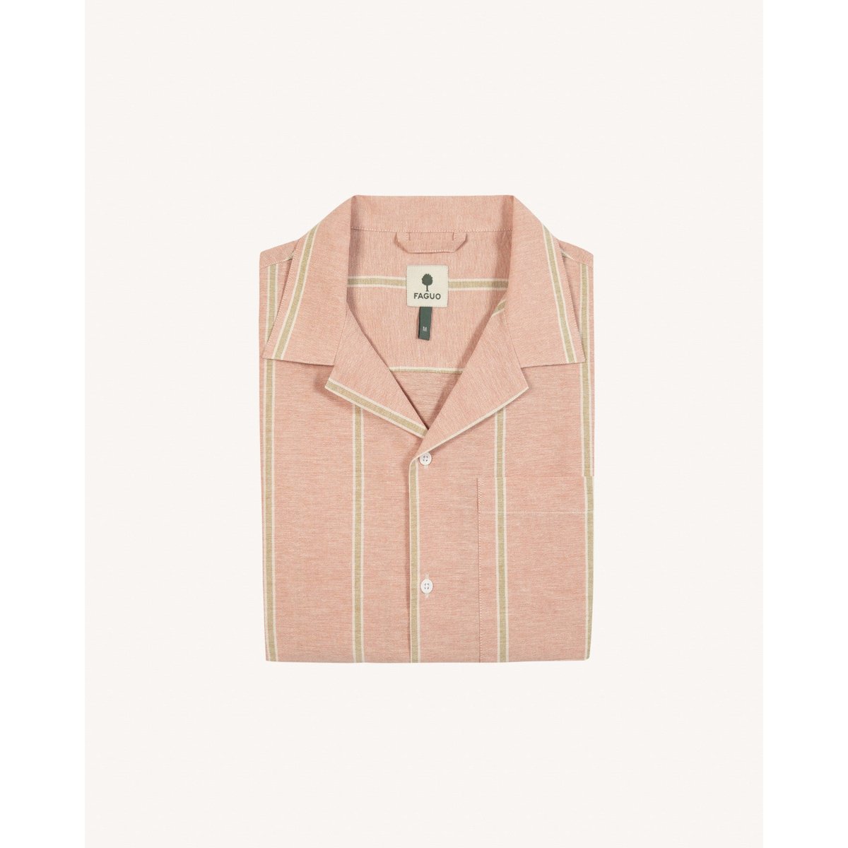 Chemise PAIOLIVE brique et écru, FAGUO