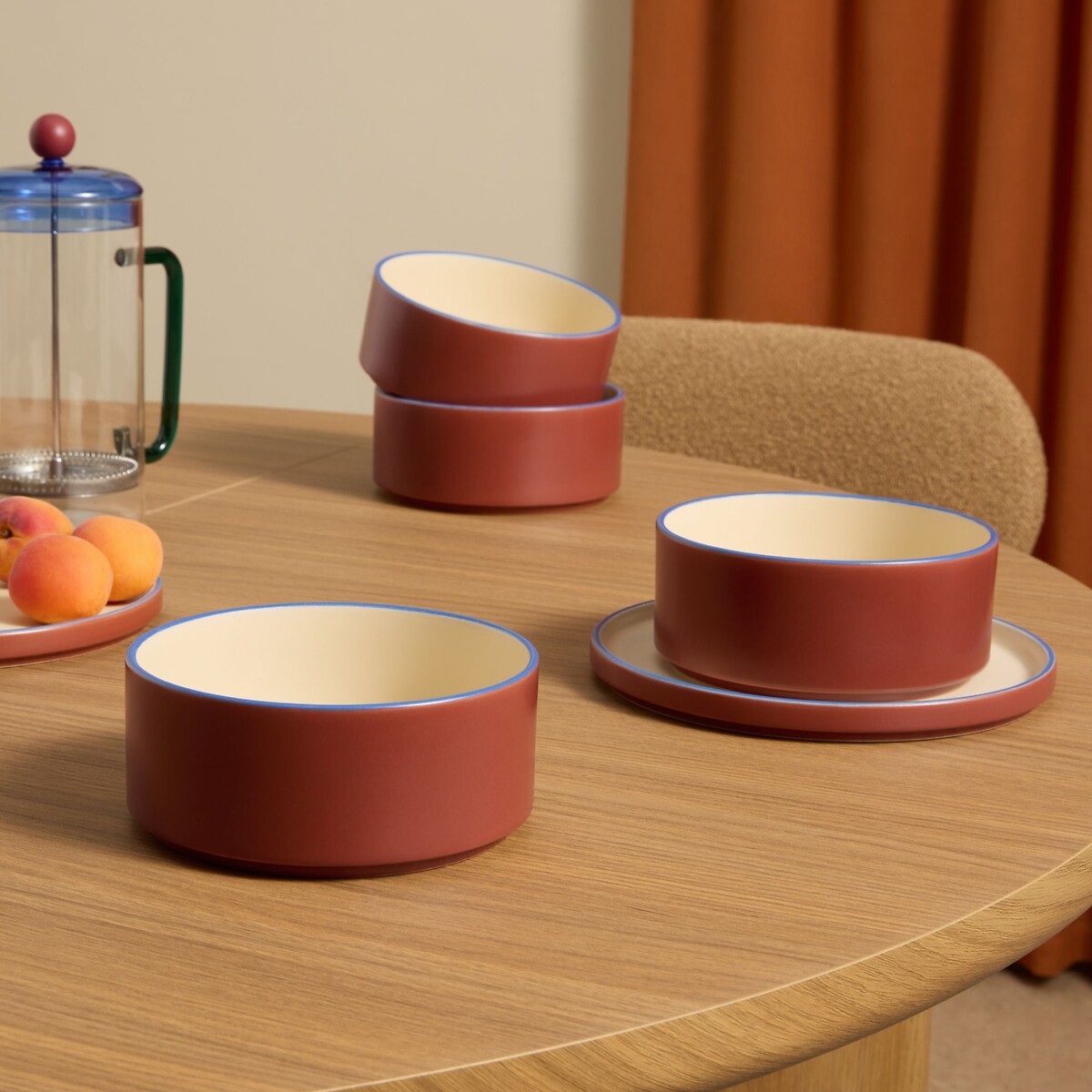 MADE.COM Set of 4 Allesio Cereal Bowls in Brown brown , MADE
