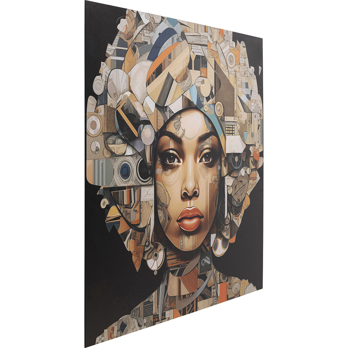Tableau en verre 3D Art Geo Woman 80x80cm multicolore, KARE DESIGN