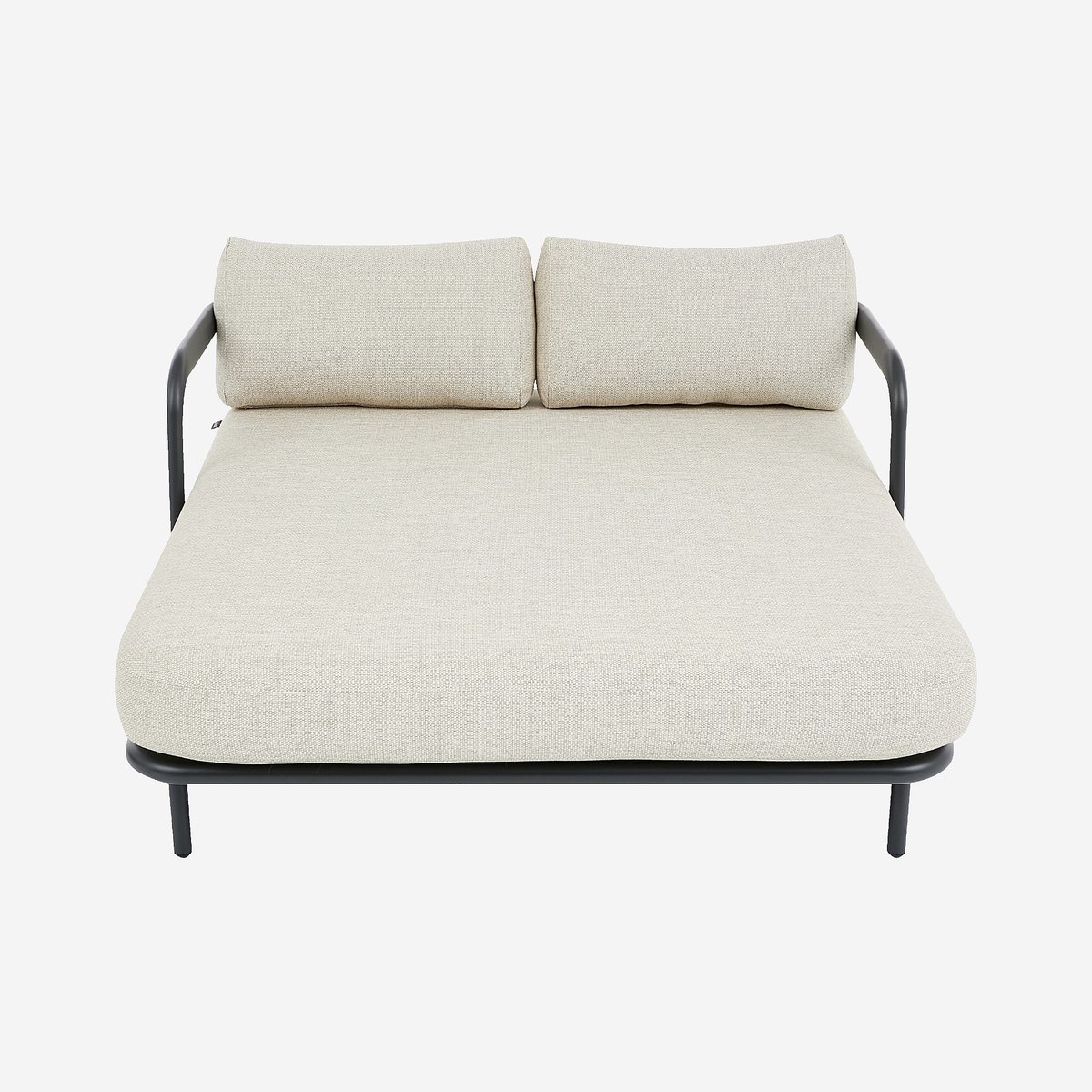 Bain de soleil double en aluminium et tissu NAZARE beige, HABITAT