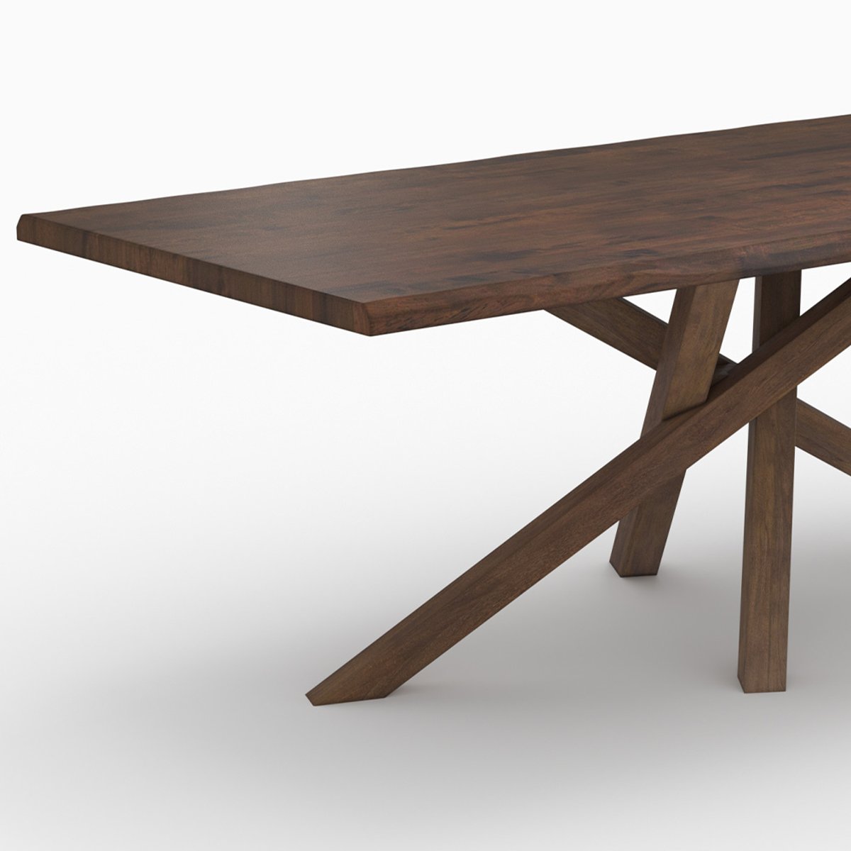 Table rectangulaire en bois d'hévéa massif - ROBIN marron foncé, MAISON PAVANE