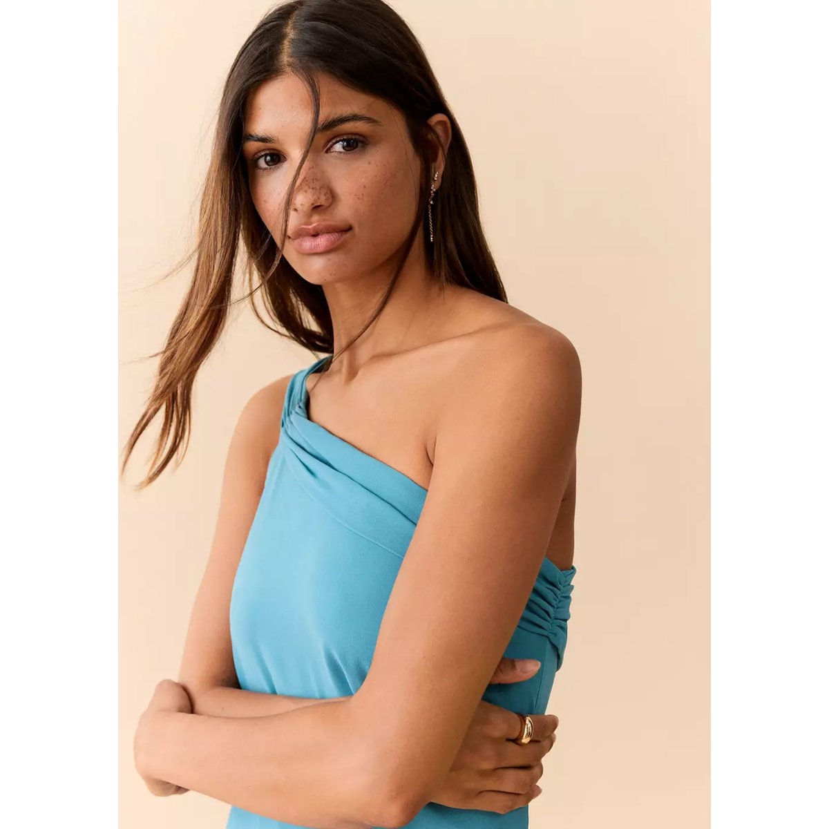 Robe asymétrique bleu ciel, MANGO TEEN