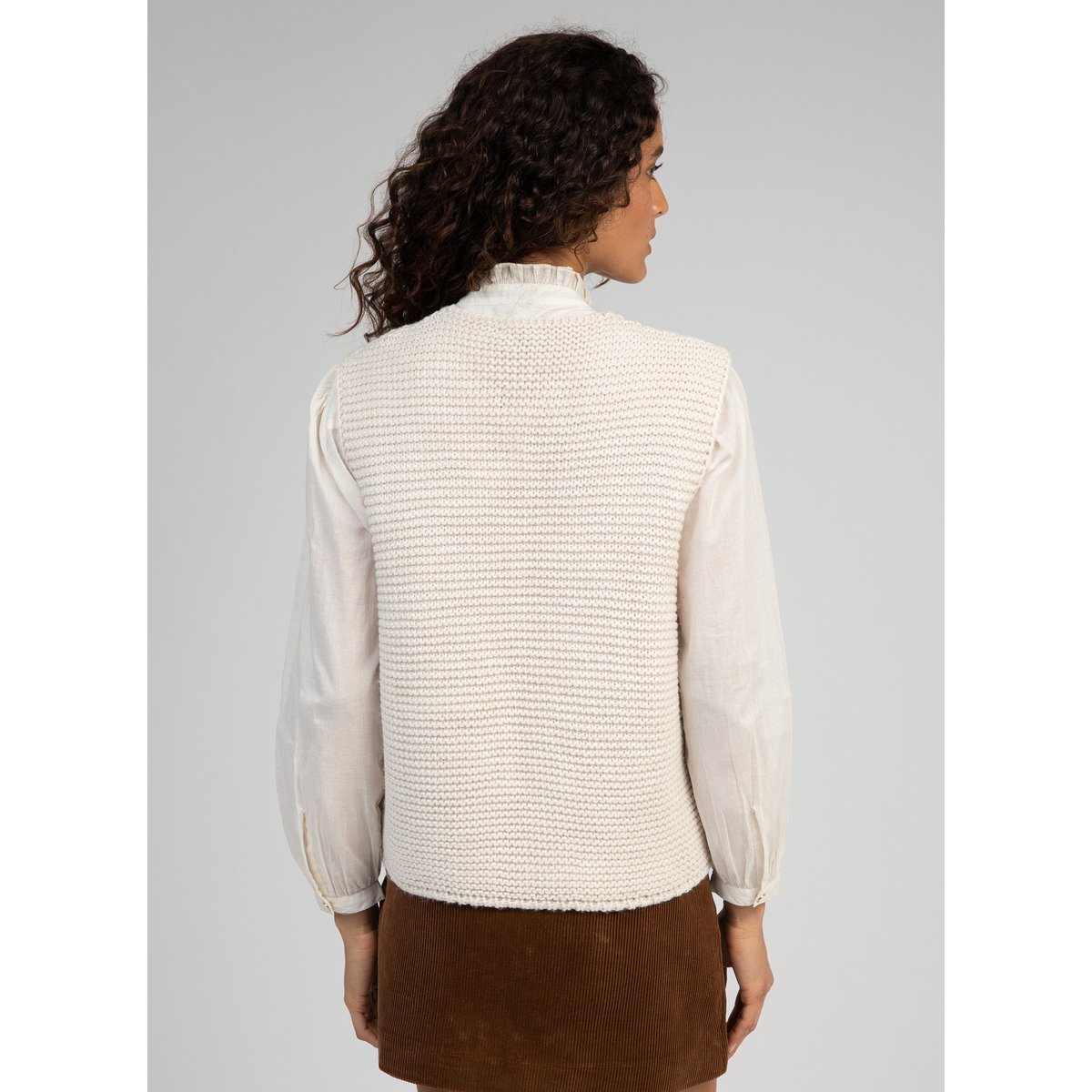 Cardigan Sans Manche LEGRINGA ecru, AN'GE