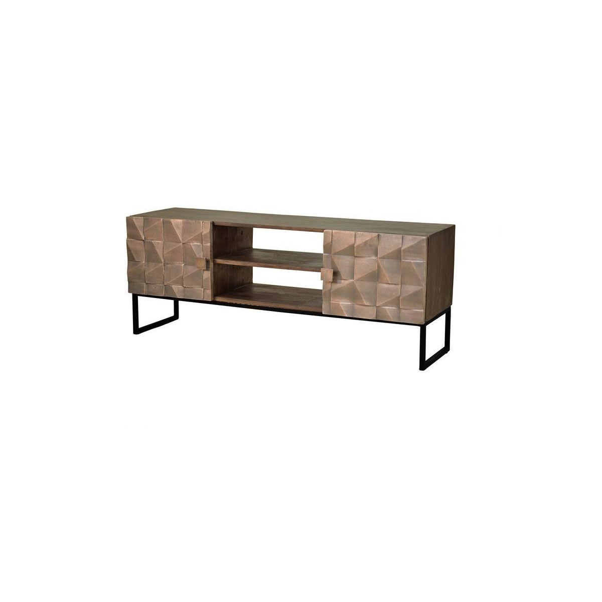 Meuble tv bronze - XÉLISE marron, DECORATION D’AUTREFOIS