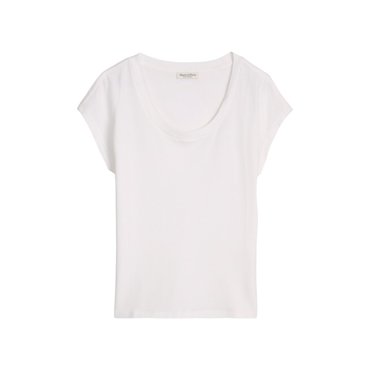 T-shirt regular en coton organique blanc, MARC O'POLO