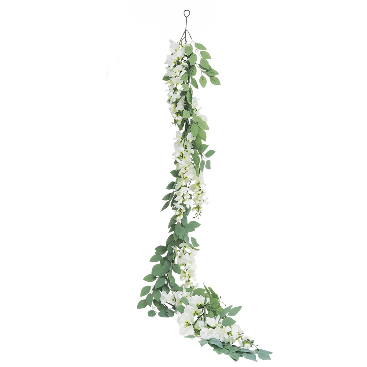 Guirlande végétale artificielle de glycine 170cm blanc, LIGNE DECO