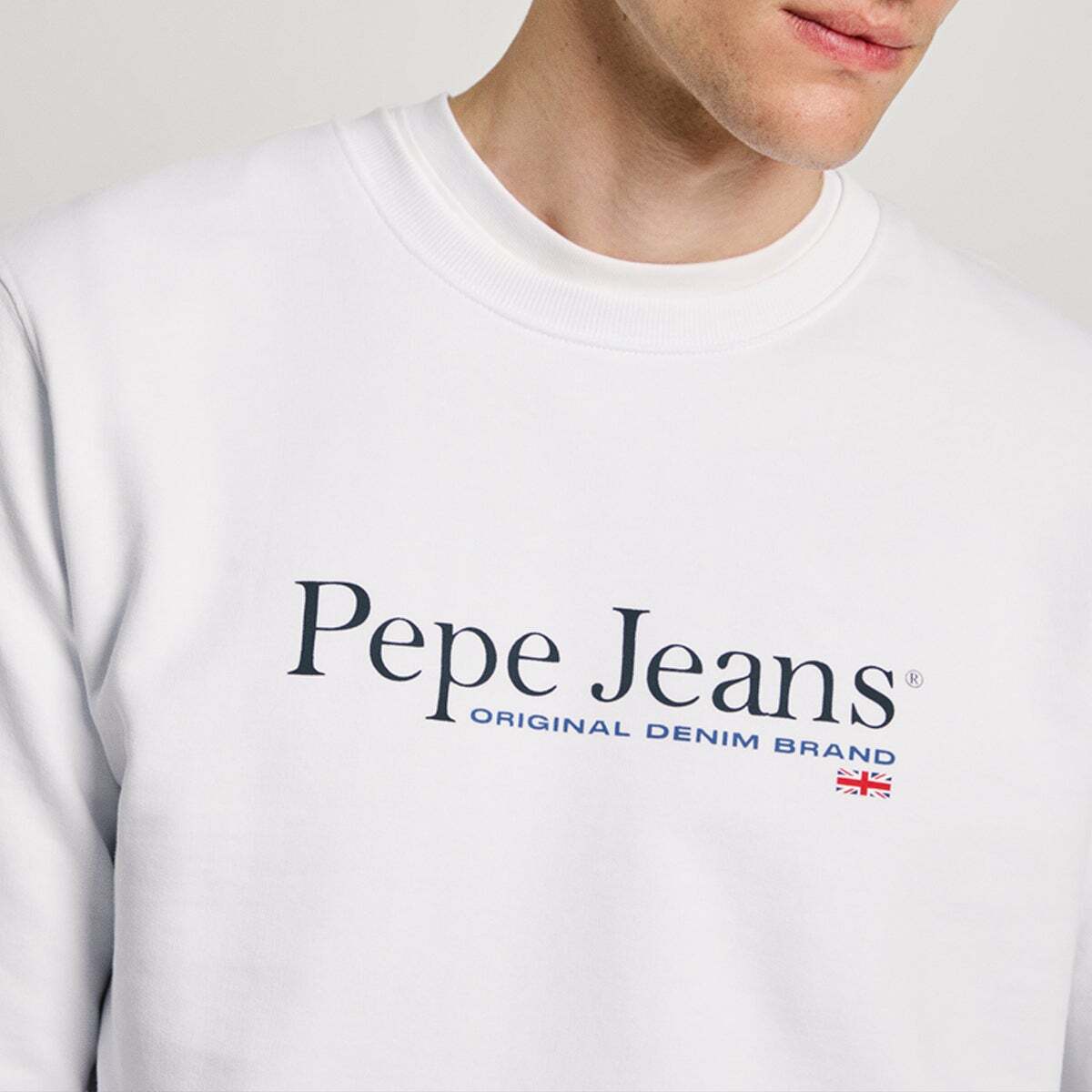 Sweat-Shirt À Col Rond Avec Logo blanc, PEPE JEANS