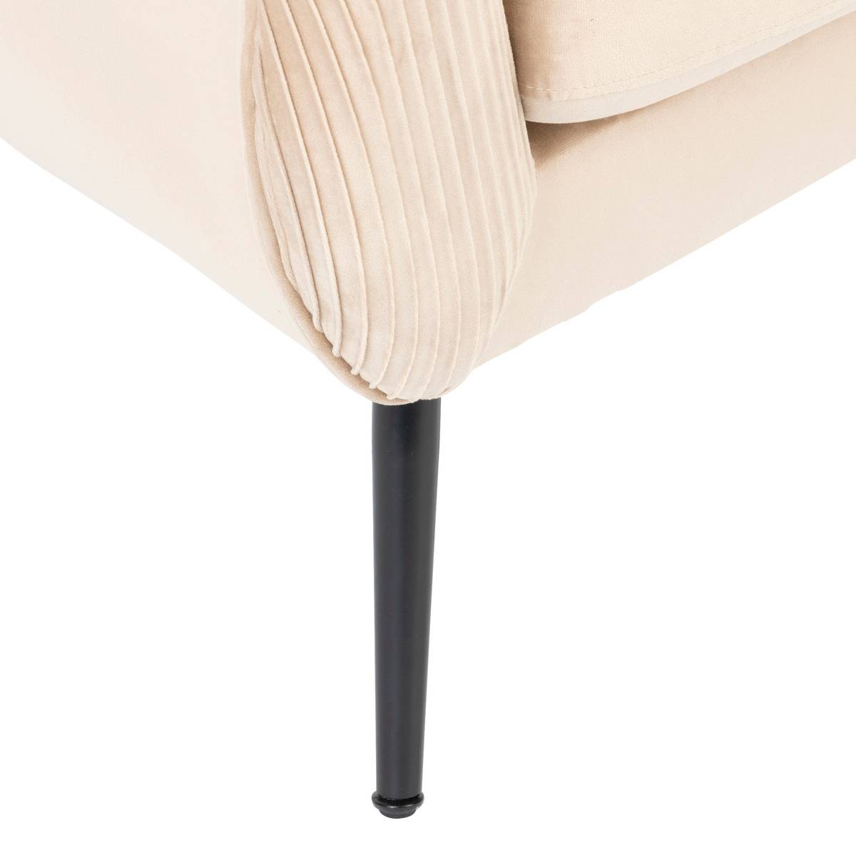 Fauteuil en velours plissé SOLARO beige, ATMOSPHERA