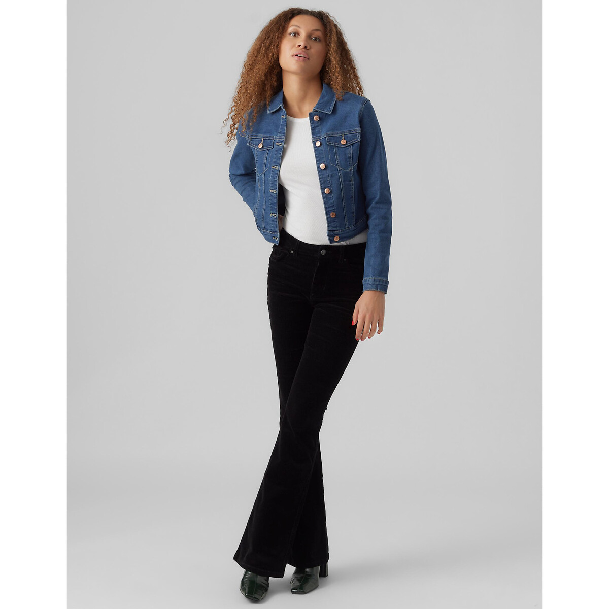 Giacca corta in denim medium blue, VERO MODA